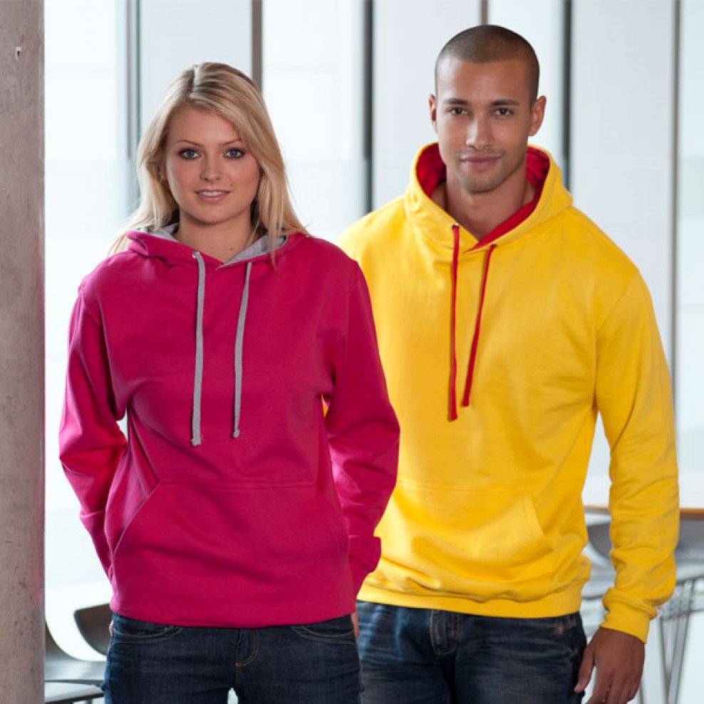 AWDis JH003 Varsity Hoodie Hooded Top Embroidery and Print