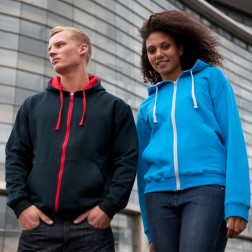 AWDis JH053 Varsity Zoodie - 2 Tone Zipped Hooded Top